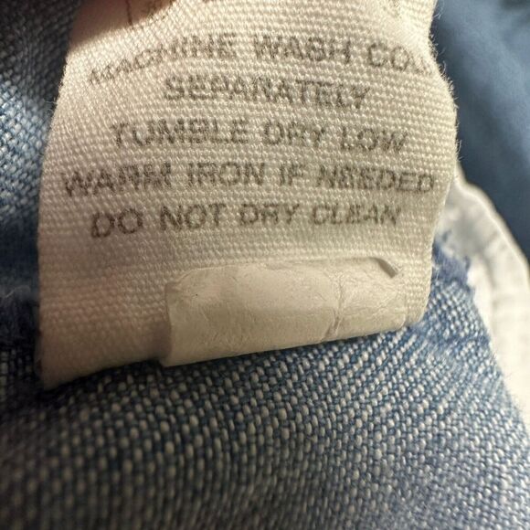 Fossil Mini Skirt Women's Sz 4 Button Front Side‎ Seam Pockets Light Denim - Picture 6 of 8